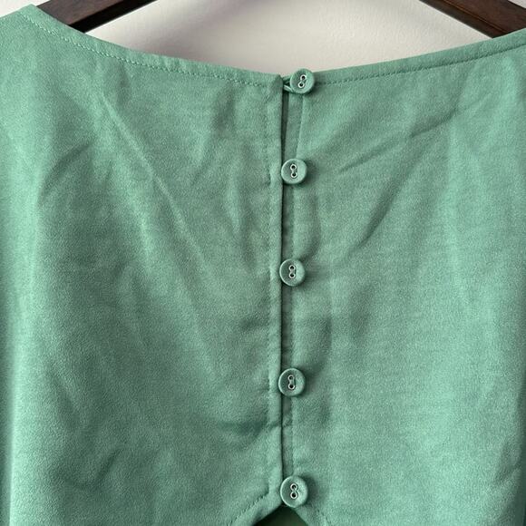 LOST + WANDER Cut-Out Back Detail Mini Dress Green Size XS - Picture 4 of 8